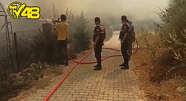 AYDIN’IN GERMENCİK İLÇESİNDEKİ YANGIN YERLEŞİM YERLERİNE SIÇRADI