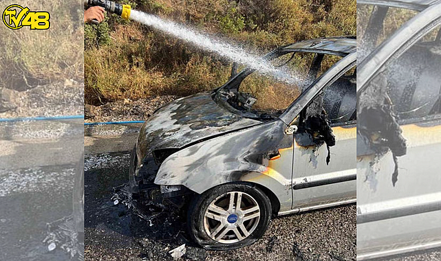 BOĞAYOKUŞUNDA SEYİR HALİNDEKİ ARAÇ ALEV ALDI