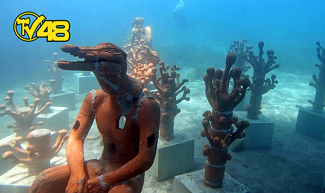 BODRUM&#039;DA OLUŞTURULAN TÜRKİYE&#039;NİN İLK ÇEVRE VE SANAT TEMALI SUALTI PARKI&#039;NA DEV HEYKELLER YERLEŞTİRİLDİ