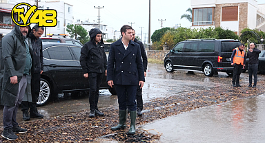 BELEDİYE EKİPLERİNDEN YAĞMUR MESAİSİ