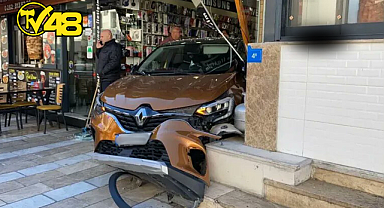 FREN YERİNE GAZA BASTI: ARAÇ İŞ YERİNE GİRDİ!