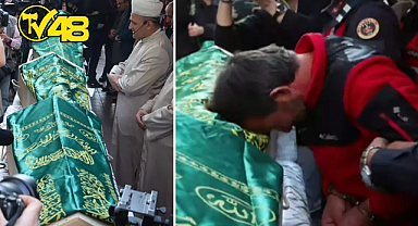 ÖZEL İZİNLE 5 ÇOCUĞUNUN CENAZESİNE GELEN BABANIN GÖRÜNTÜLERİ KAHRETTİ