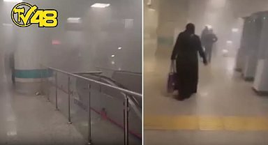 YENİKAPI METRO İSTASYONUNDA YÜRÜYEN MERDİVENDE YANGIN: YOLCULAR DUMANDAN ETKİLENDİ
