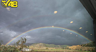 MİLAS SEMALARINDA YAĞMUR SONRASI GÖKKUŞAĞI BÜYÜLEDİ!