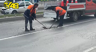 TV48 HABERİNİN ARDINDAN EKİPLER HIZLA YOL ONARIM ÇALIŞMALARINA BAŞLADI