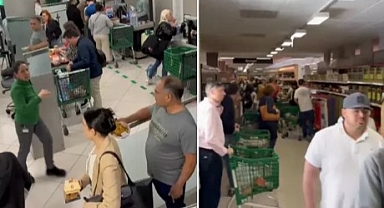 ELEKTRİKSİZ KALAN İSPANYA'DA HALK MARKETLERE HÜCUM ETTİ