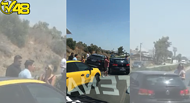 MİLAS-BODRUM KARAYOLUNDA TRAFİK KAZASI: ORTA REFÜJE ÇIKAN ARAÇ KİLİTLEDİ..