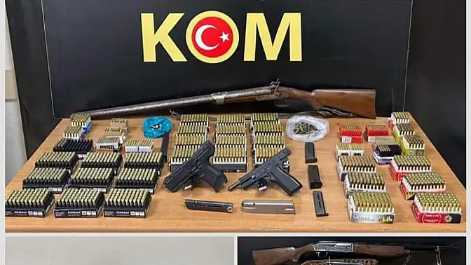 Milas Dahil 5 İlçede Eş Zamanlı Baskın: Silah ve Uyuşturucu Yakalandı