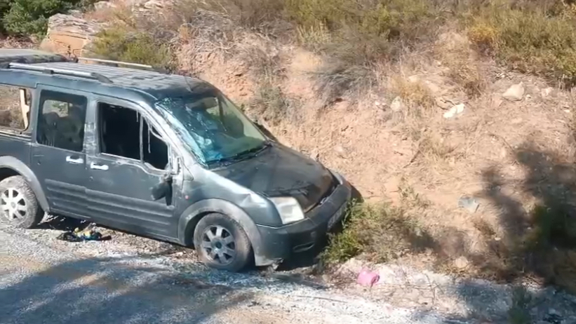 Lastiği Patlayan Araç Sürücüsü Kazayı Ucuz Atlattı