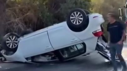 Milas’ın Boğaziçi Mahallesi’nde Takla Atan Otomobilde 2 Yaralı