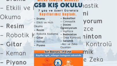 GSB Kış Okulları Milas Gençlik Merkezi'nde Başladı
