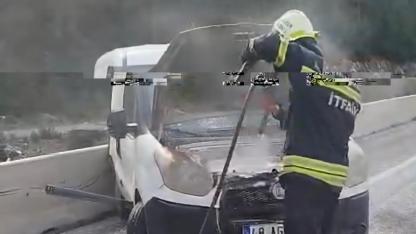 Boğa Yokuşunda Araç Yangını.