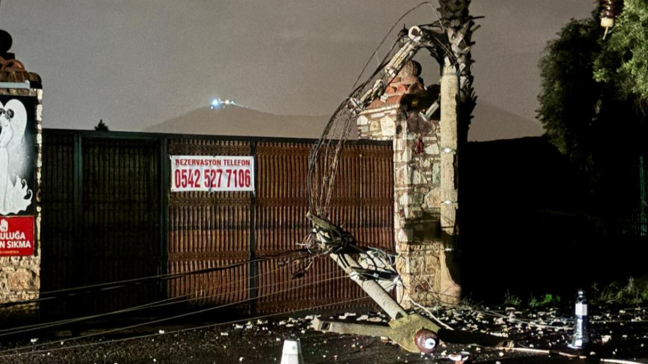 Milas Menteş Mahallesi’nde Elektrik Direkleri Yıkıldı