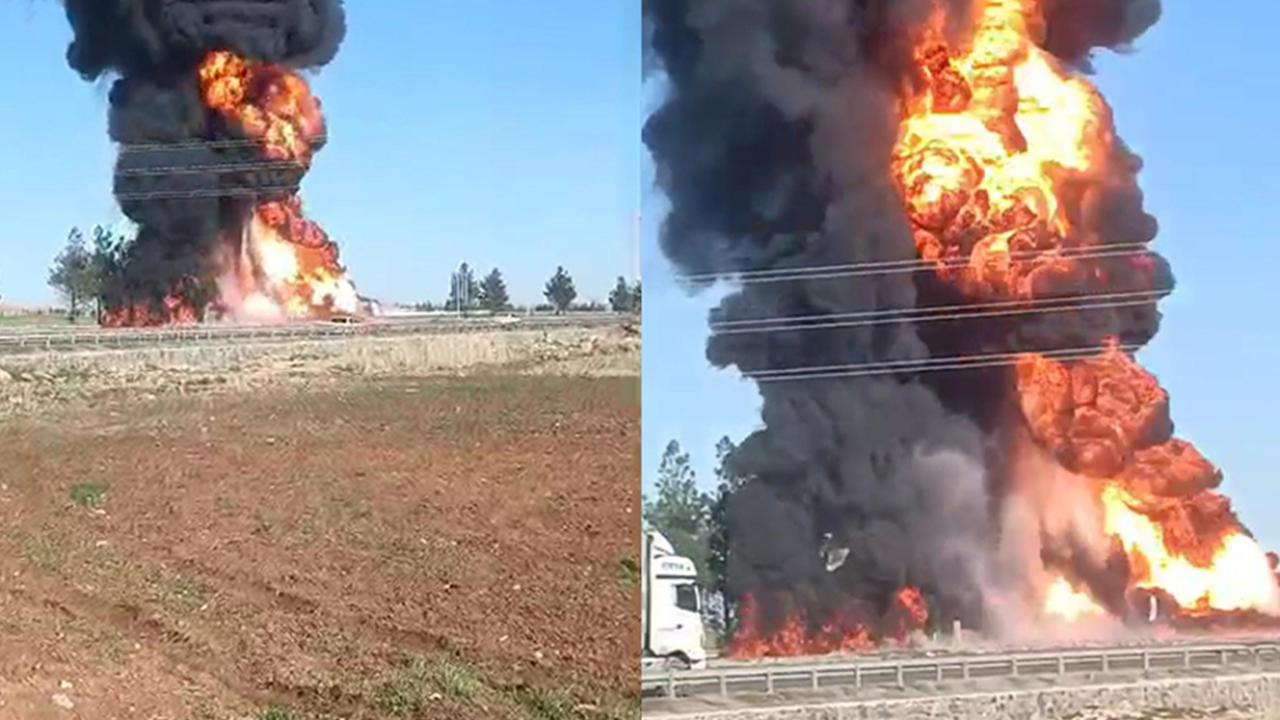 Devrilen yakıt yüklü tır alev topuna döndü: 1 yaralı