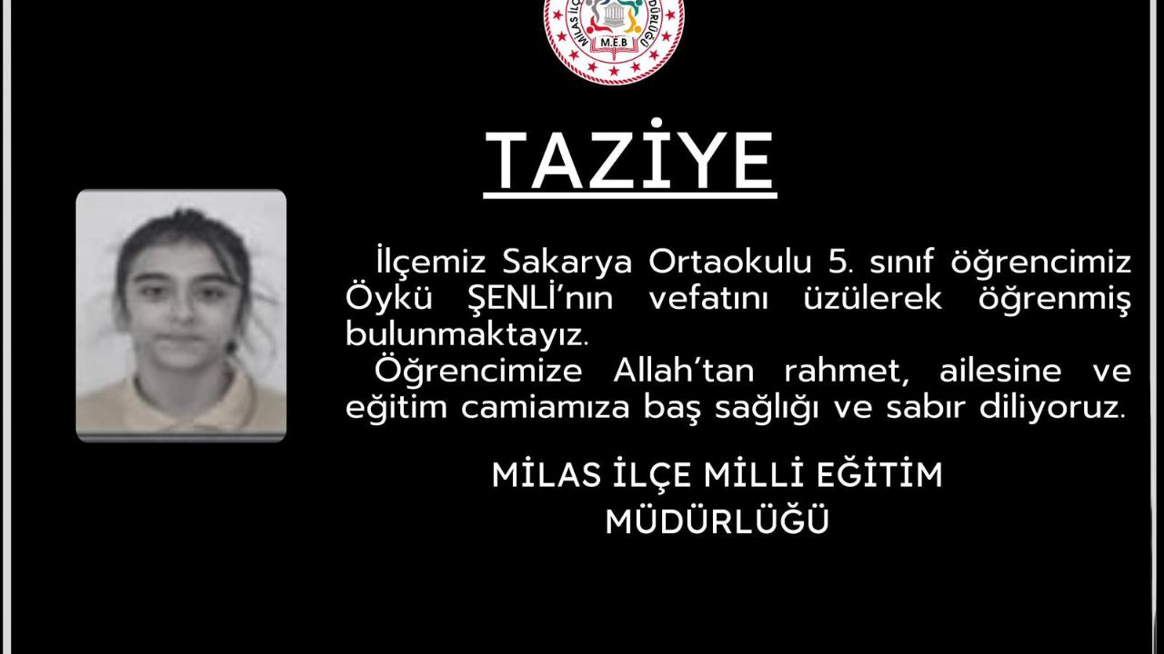 Sakarya Ortaokulu Öğrencisi Öykü Şenli’den Acı Haber