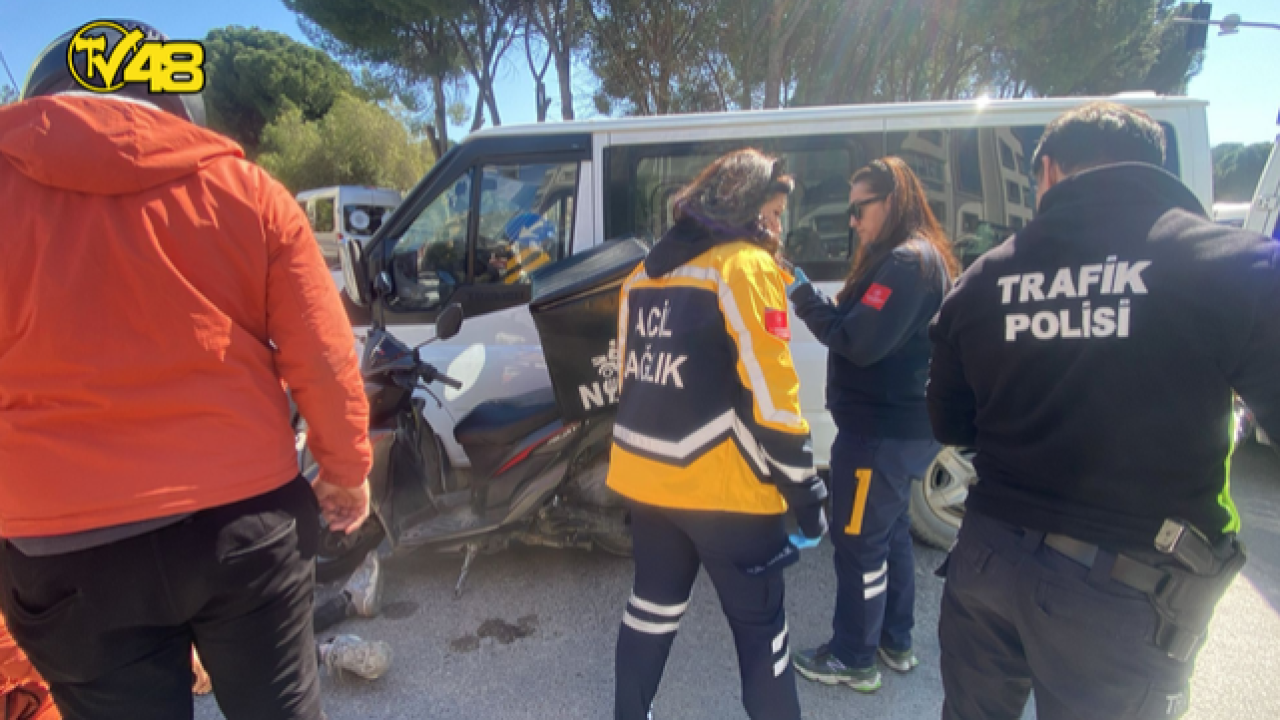 MİLAS LİSELER KAVŞAĞI’NDA OTOMOBİL İLE MOTOSİKLET ÇARPIŞTI