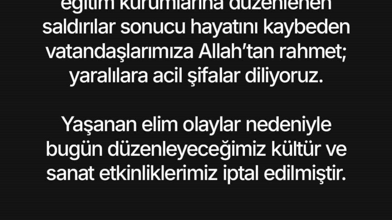 Başkan Çerçioğlu, tüm etkinlikleri iptal etti