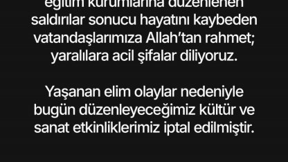 Başkan Çerçioğlu, tüm etkinlikleri iptal etti