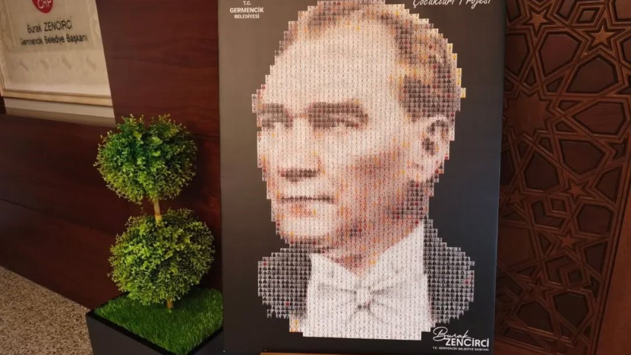 Germencik’te 500 çocukla Atatürk portresi oluşturuldu