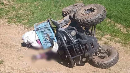 Hisarcık’ta devrilen ATV’in altında kalan kadın hayatını kaybetti