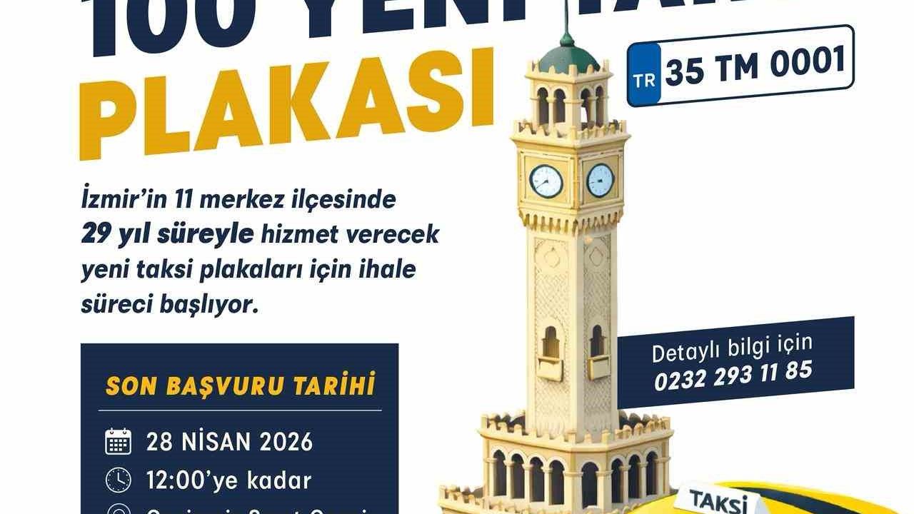 İzmir’de 11 ilçeye 100 taksi plakası için ihale başvuruları devam ediyor