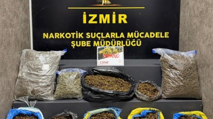 İzmir’de 16 kilo 550 gram esrar ele geçirildi