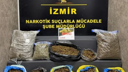 İzmir’de 16 kilo 550 gram esrar ele geçirildi