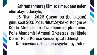 Kahramanmaraş’taki acı olay sonrası Denizli’deki polis konseri iptal edildi