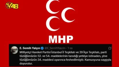 MHP’de Deprem! Semih Yalçın Duyurdu: “İstanbul İl ve 39 İlçe Teşkilatı Feshedildi”
