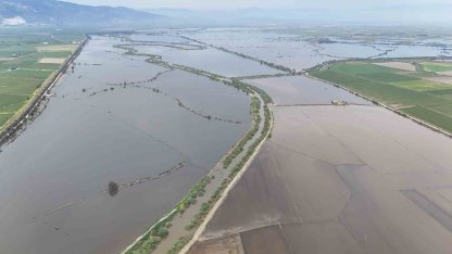 Söke’deki taşkının izleri havadan görüntülendi
