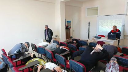 Aydın’da kursiyerler ve otel personeline afet eğitimi