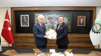 Denizli Ticaret Borsası Yönetiminden Denizli OSB Yönetimine tebrik ziyareti