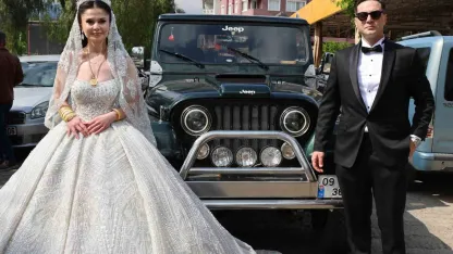 Gamze ile Berkay’ın düğünü Aydın dağlarındaki yüzlerce cipi Nazilli’de topladı
