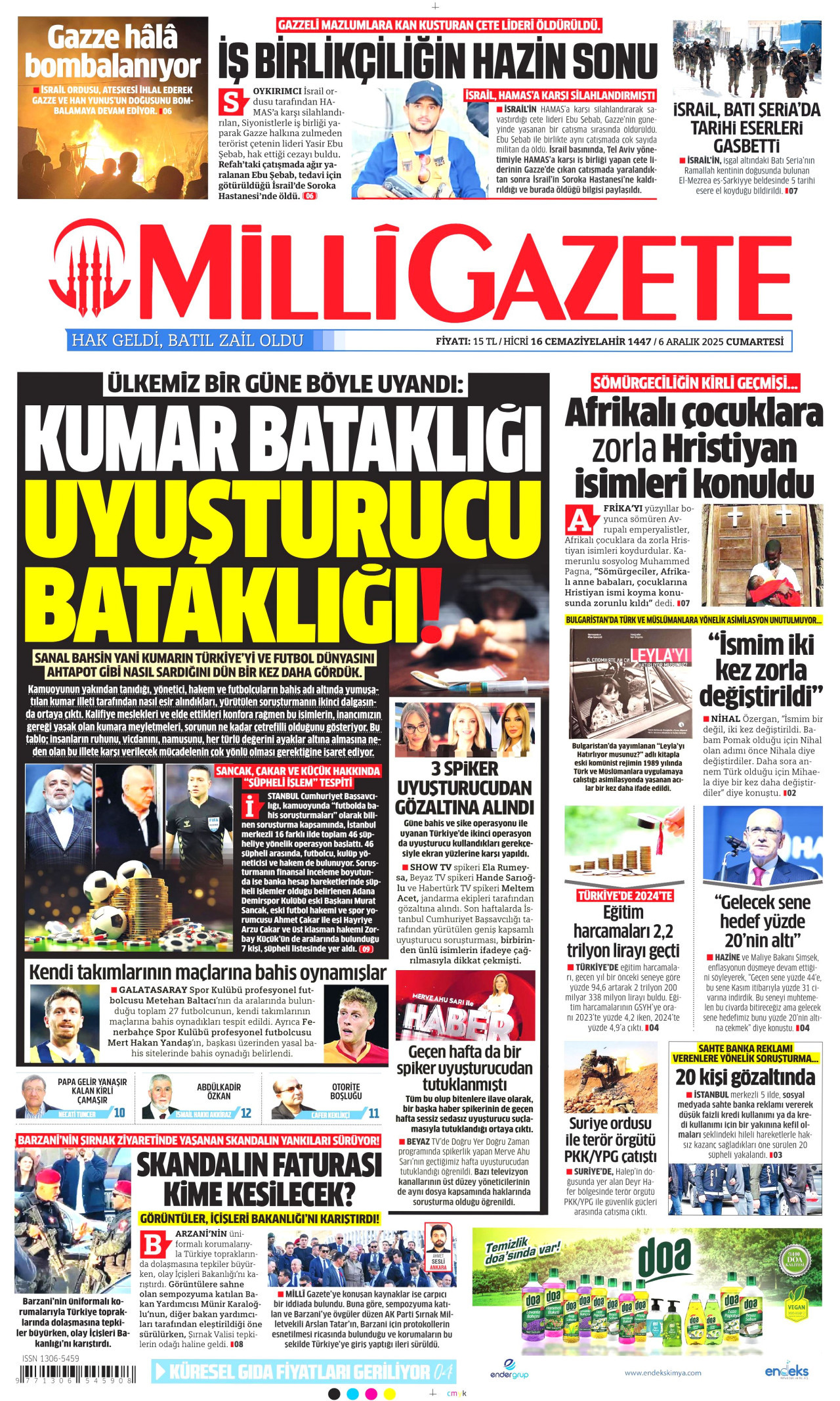 MİLLİ GAZETE Gazete Manşeti