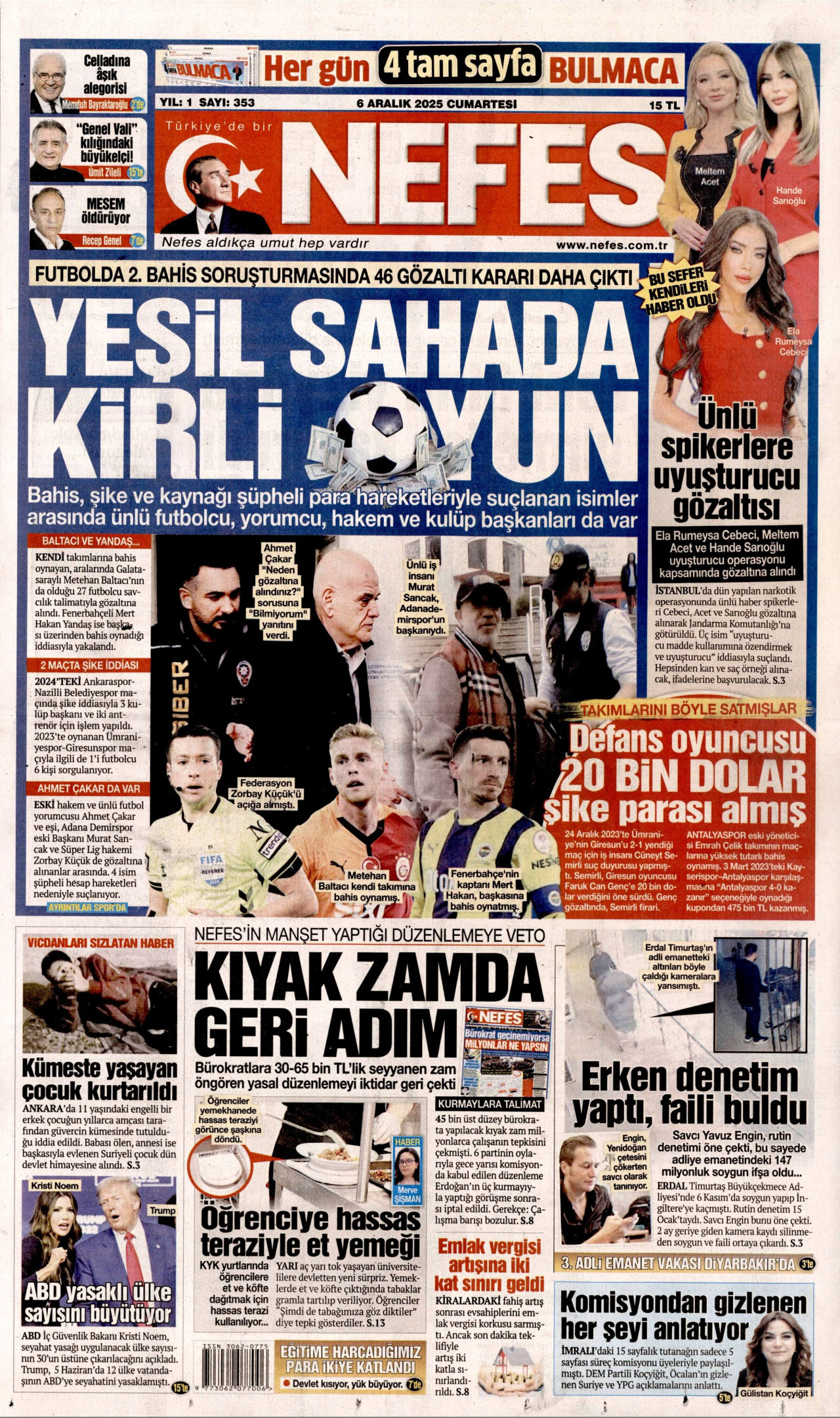 NEFES Gazete Manşeti