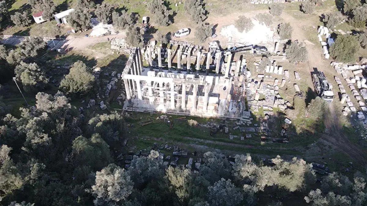 Muğla'daki Zeus Tapınağı'nda Restorasyon Devam Ediyor